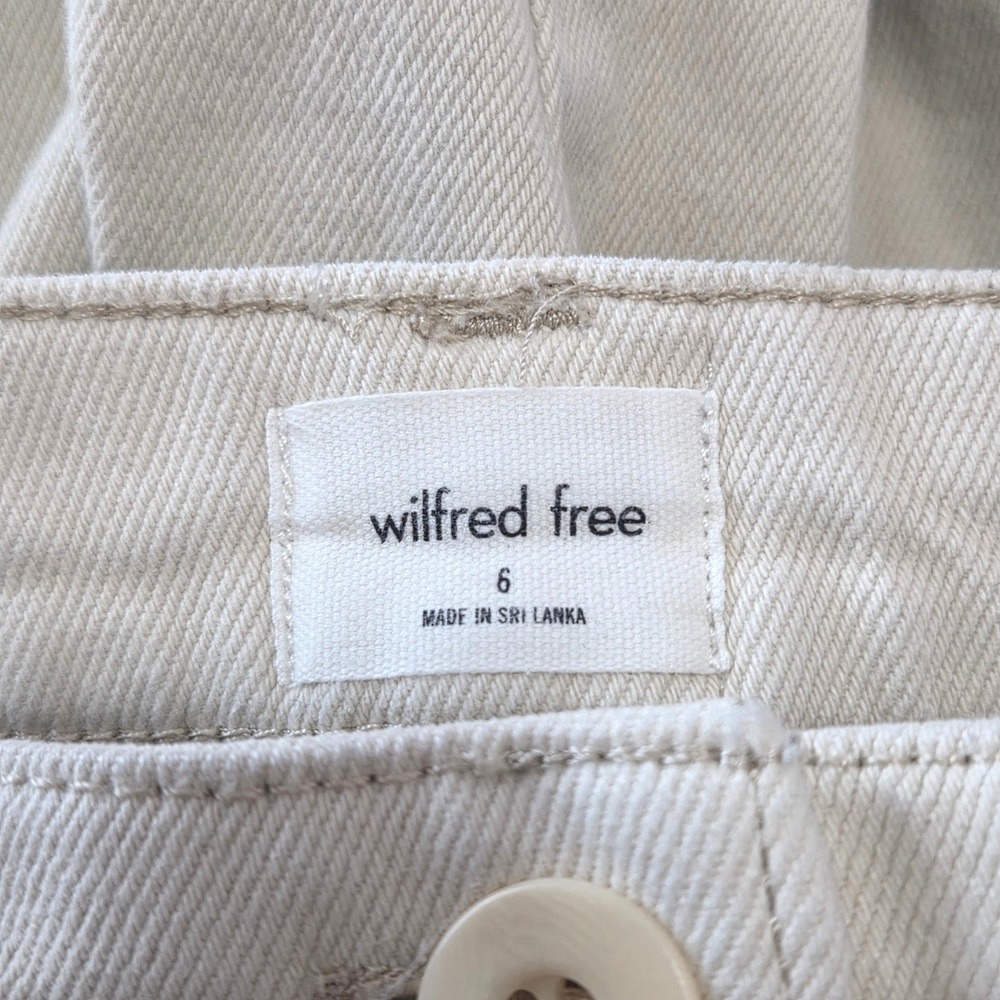 Wilfred Free Aritzia Cream High Waisted Button Fly Cargo Pants Womens 6 Utility - Picture 3 of 10